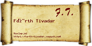Fürth Tivadar névjegykártya