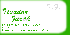 tivadar furth business card